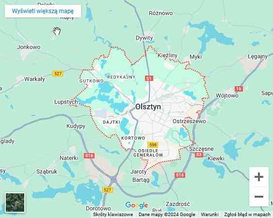 warsztaty dla dzieci z dojazdem Olsztyn mapa